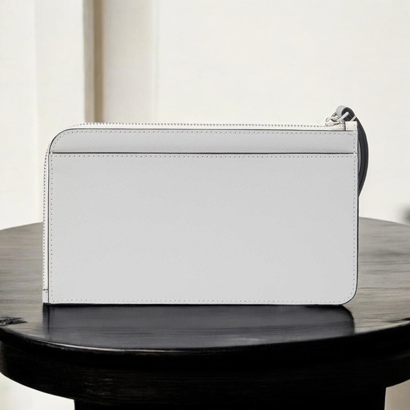 Kate Spade NWT Lucy Colorblock Medium L-Zip Wristlet (Platinum Grey) - Picture 3 of 5